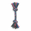 2-Knot Cotton Rope Dog Toy Gray Pink Blue
