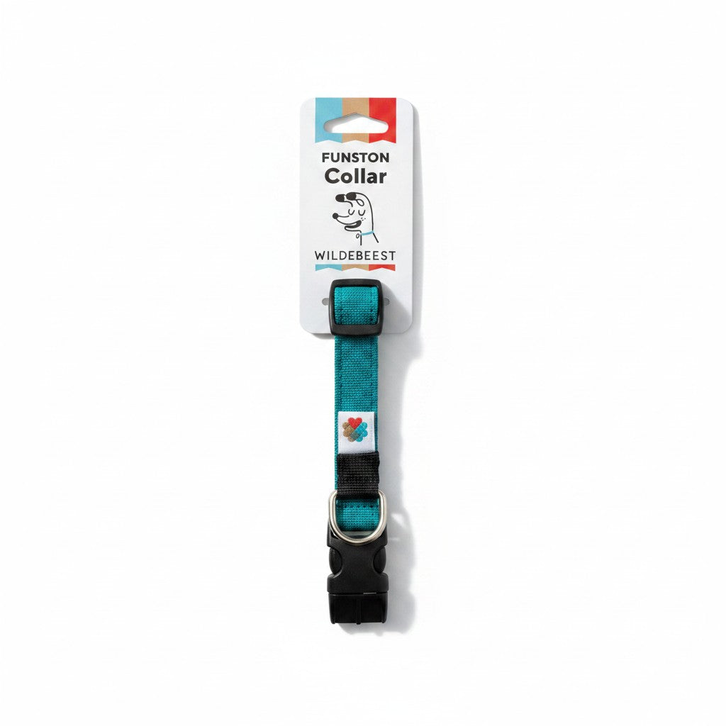 Wildebeest Funston Collar teal nylon with quick-release buckle