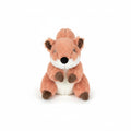 Fox Plush Squeaky Dog Toy soft rust white with bushy tail