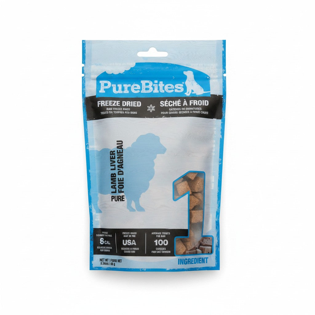 PureBites Freeze-Dried Lamb Liver Dog Treats 1 Ingredient 8 Cal USA Made